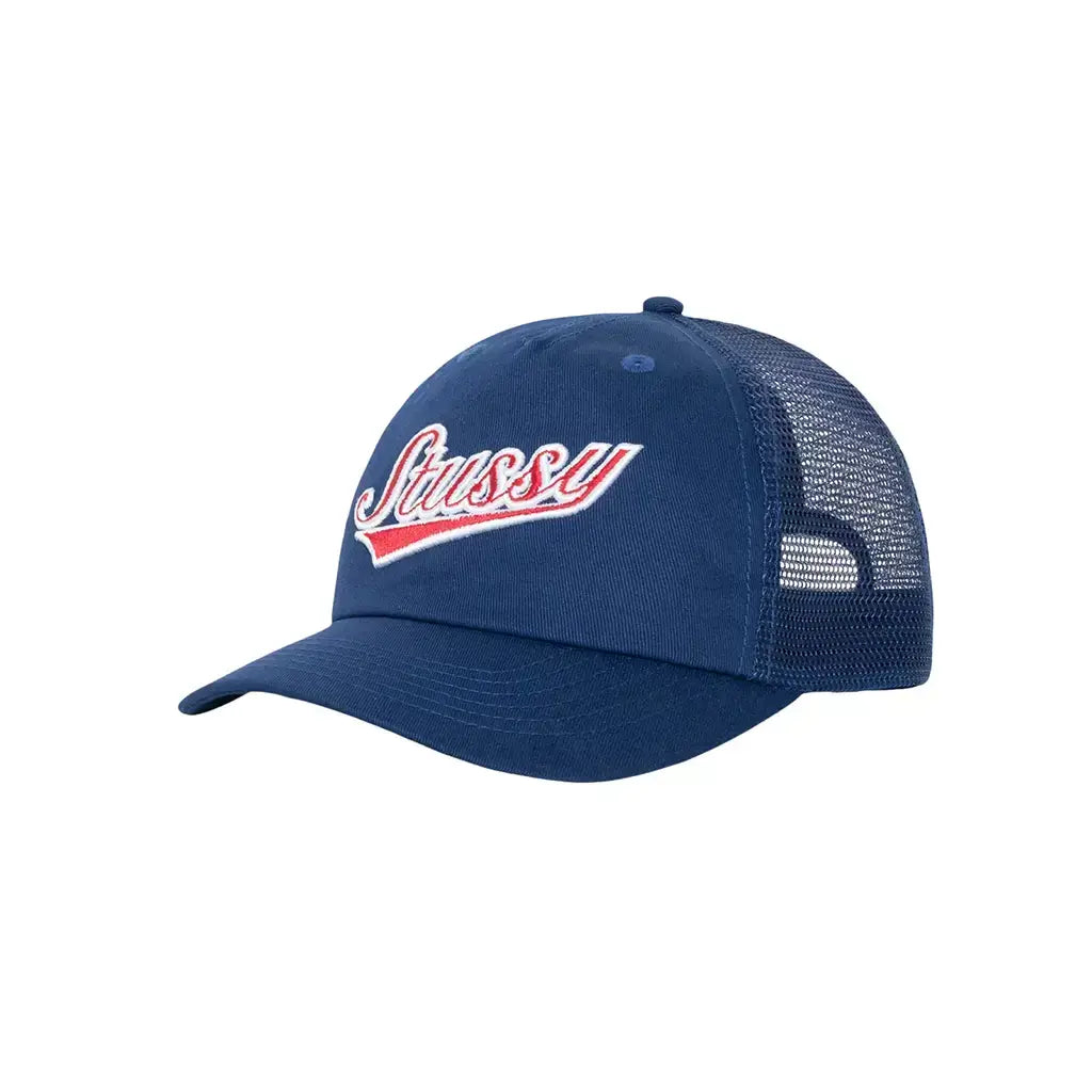 Stüssy Low Profile Trucker Athletic Hat - Navy – No Comply Stüssy Low Profile Trucker Athletic Hat - Navy – No Comply