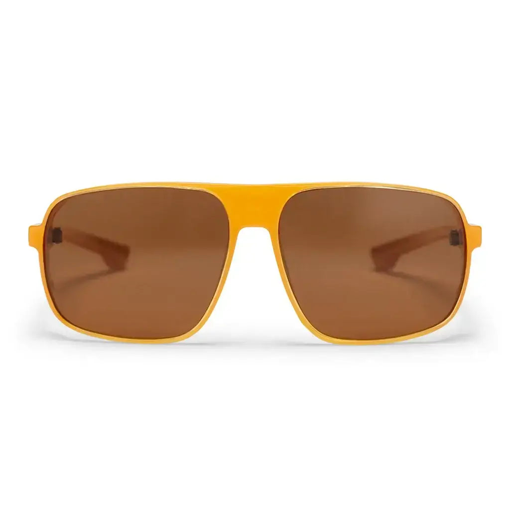 CHPO Brand Anette Sunglasses in mustard with polarized brown lenses, stylish design from Sweden.