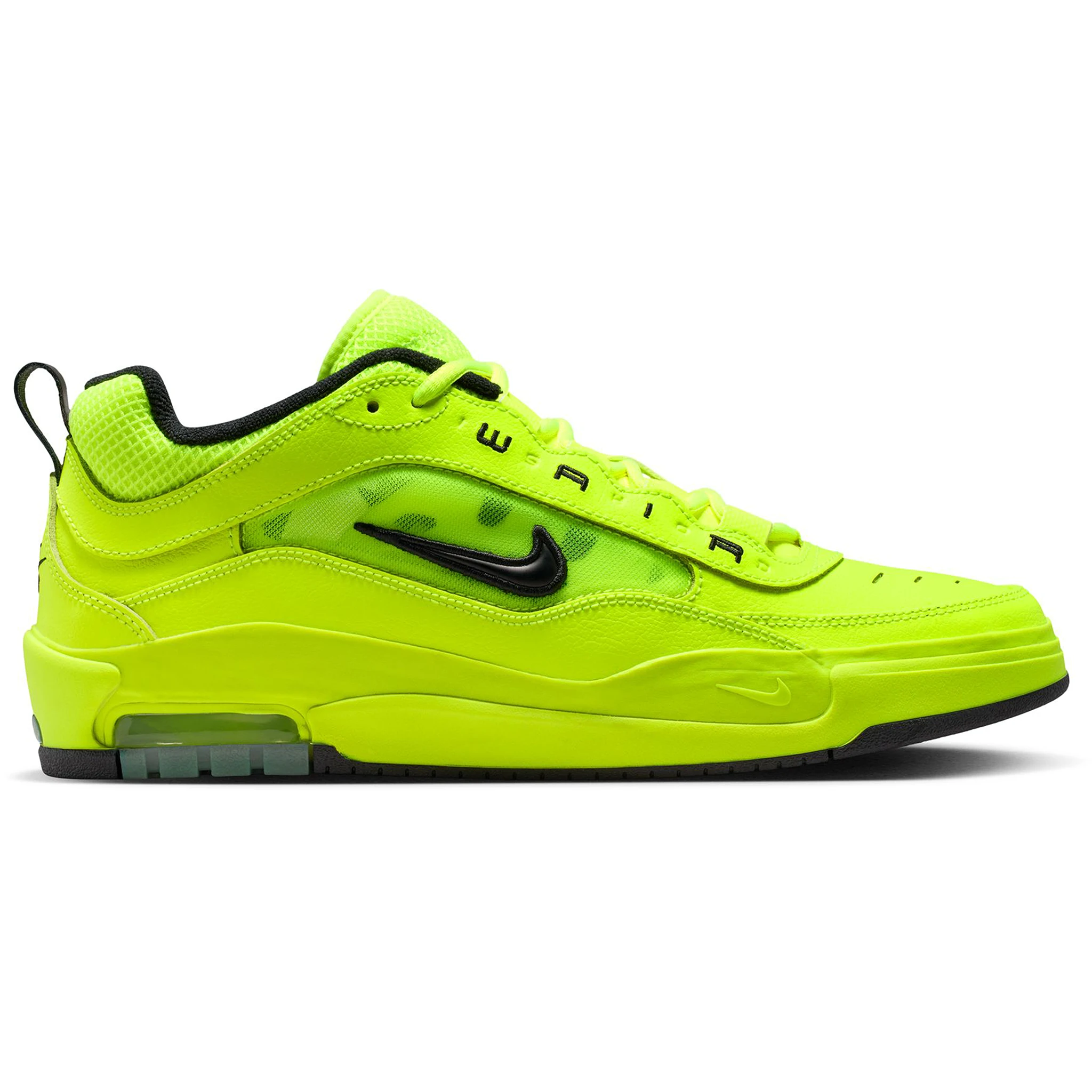Volt Yellow Nike SB Ishod Wair pro model skateboard sneaker with swoosh branding on a white background