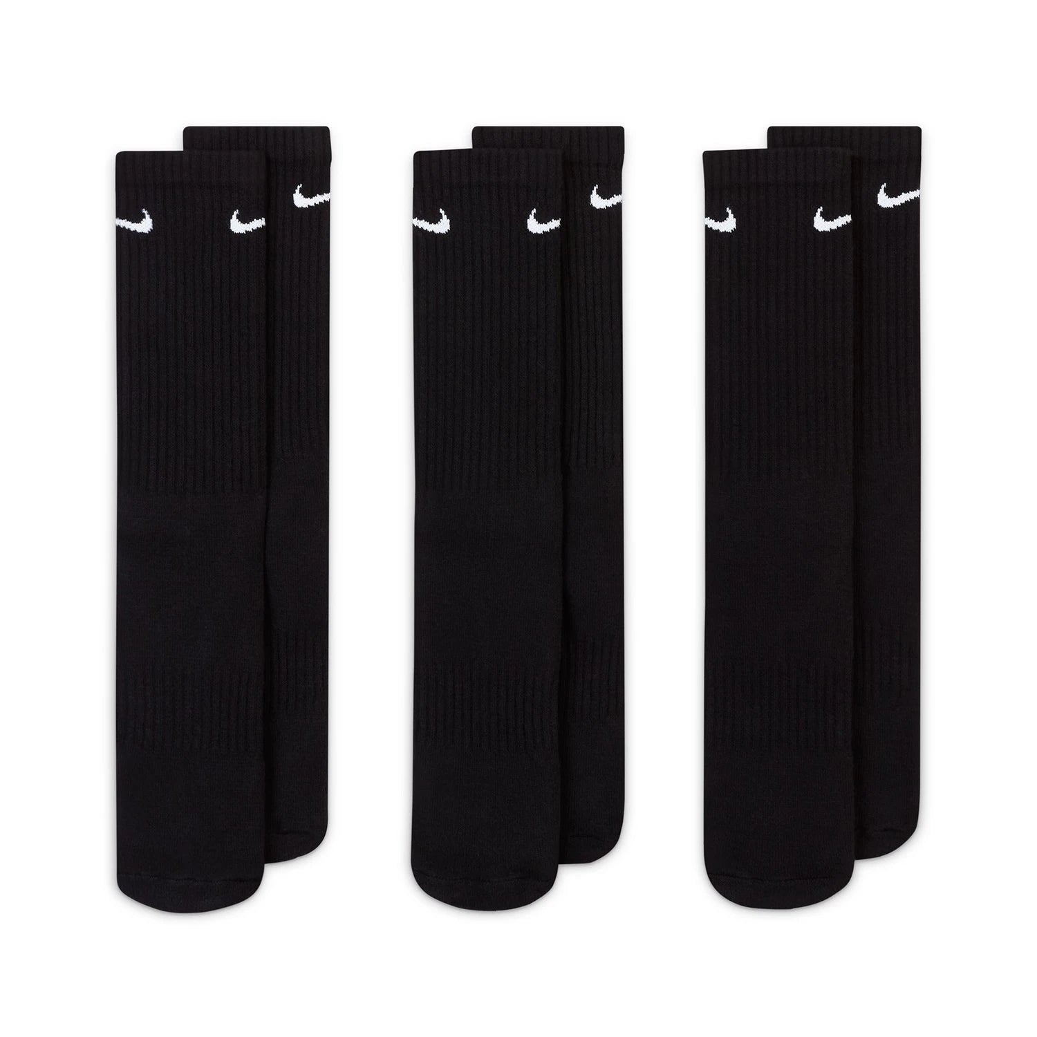 Set of black socks with Nike logo on a white background