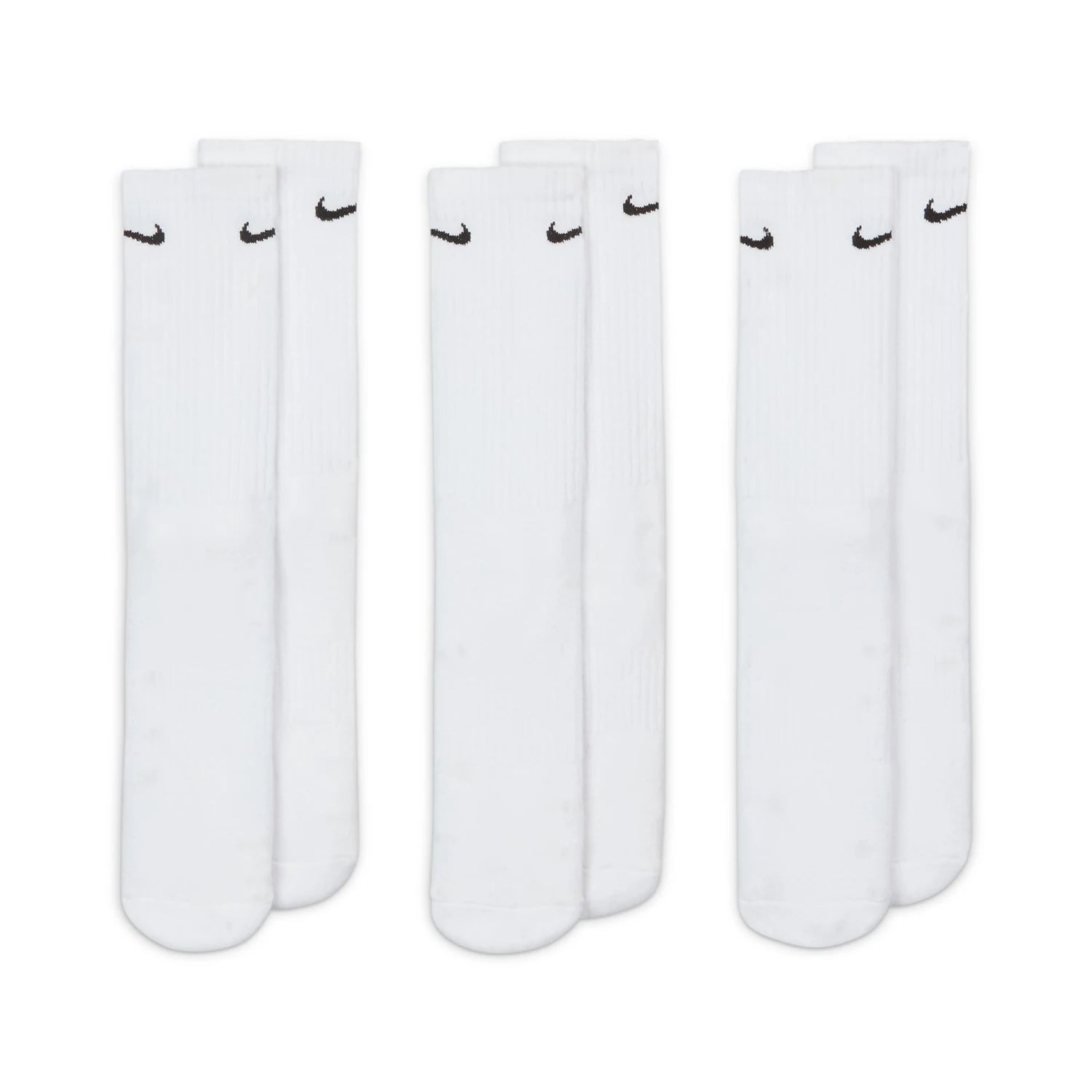 Set of white socks with Nike logo on a white background