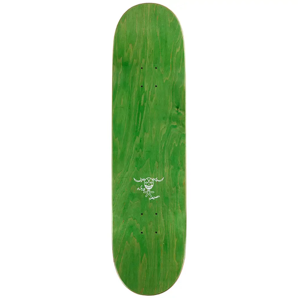Frog Skateboards Skoom Logo Deck in vibrant green veneer, 8.25 size, grip tape sold separately.