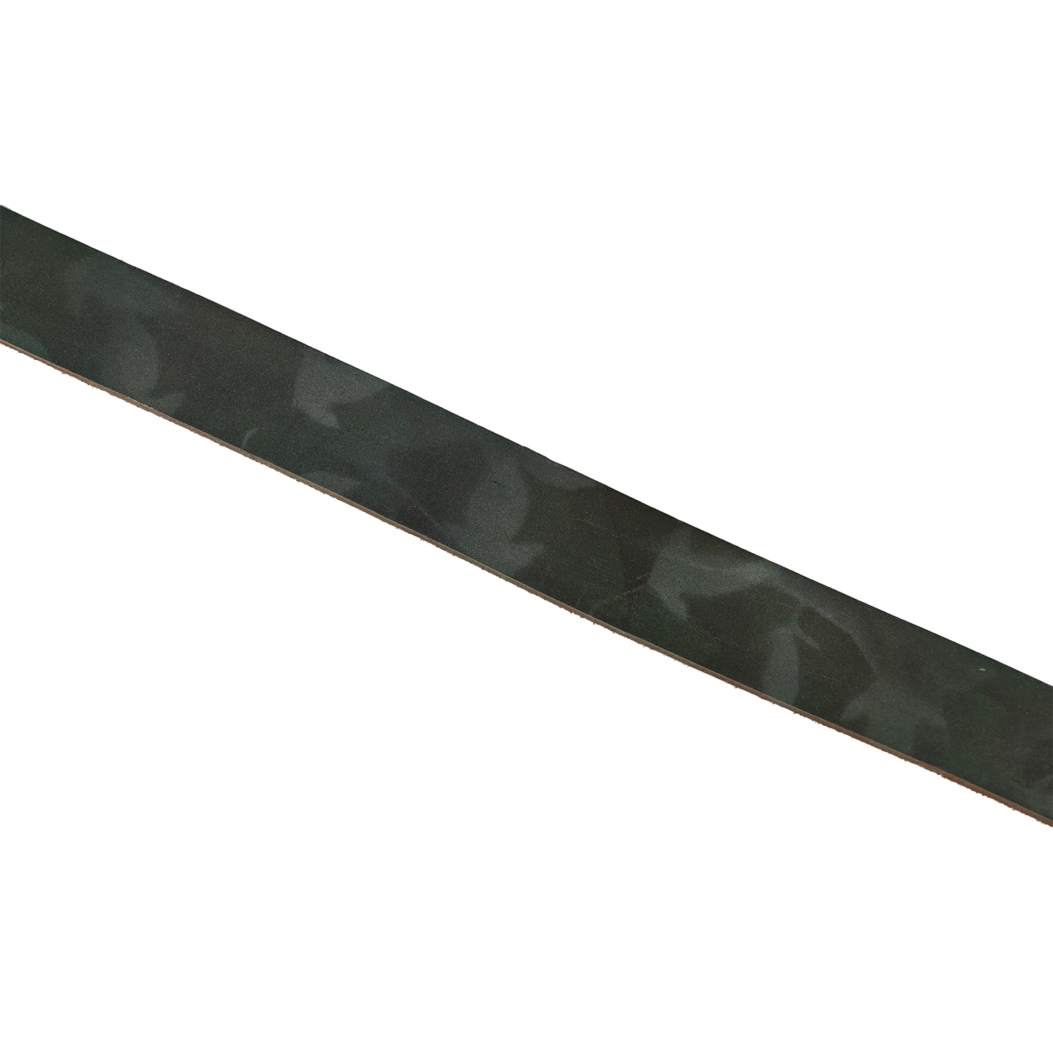 Green camo leather belt on a white background
