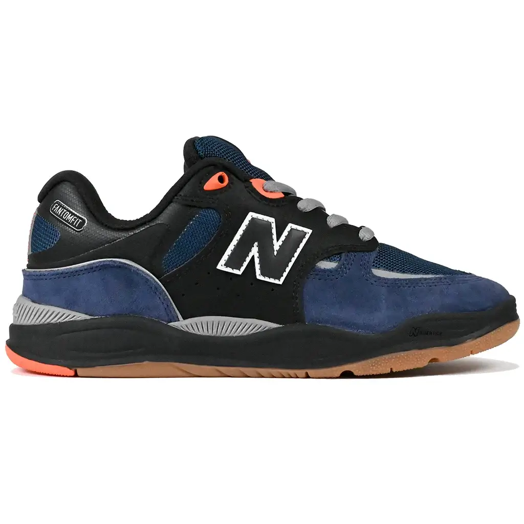 New Balance Numeric NM1010 Skateboarding Shoe in navy and black with red accents, featuring a plush foam midsole for comfort.
