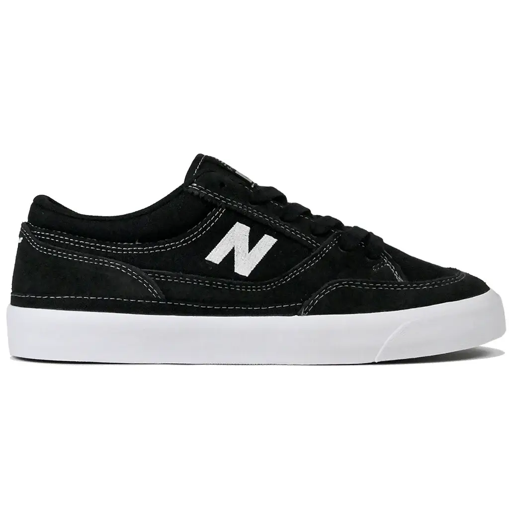 New Balance Numeric NM417 Low Skateboarding Shoe in black and white with premium suede upper for durability and comfort.