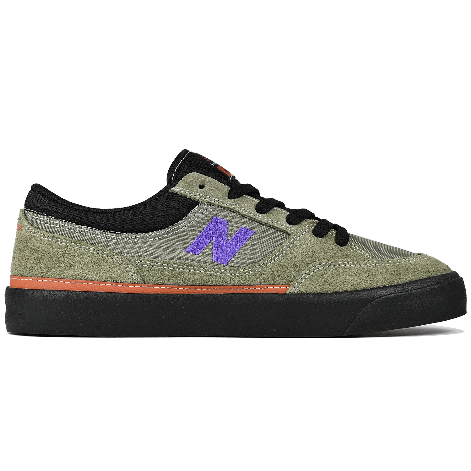 Dark olivine and electric indigo New Balance Numeric NM417 Franky Villani pro model men's skateboard sneaker on a white background