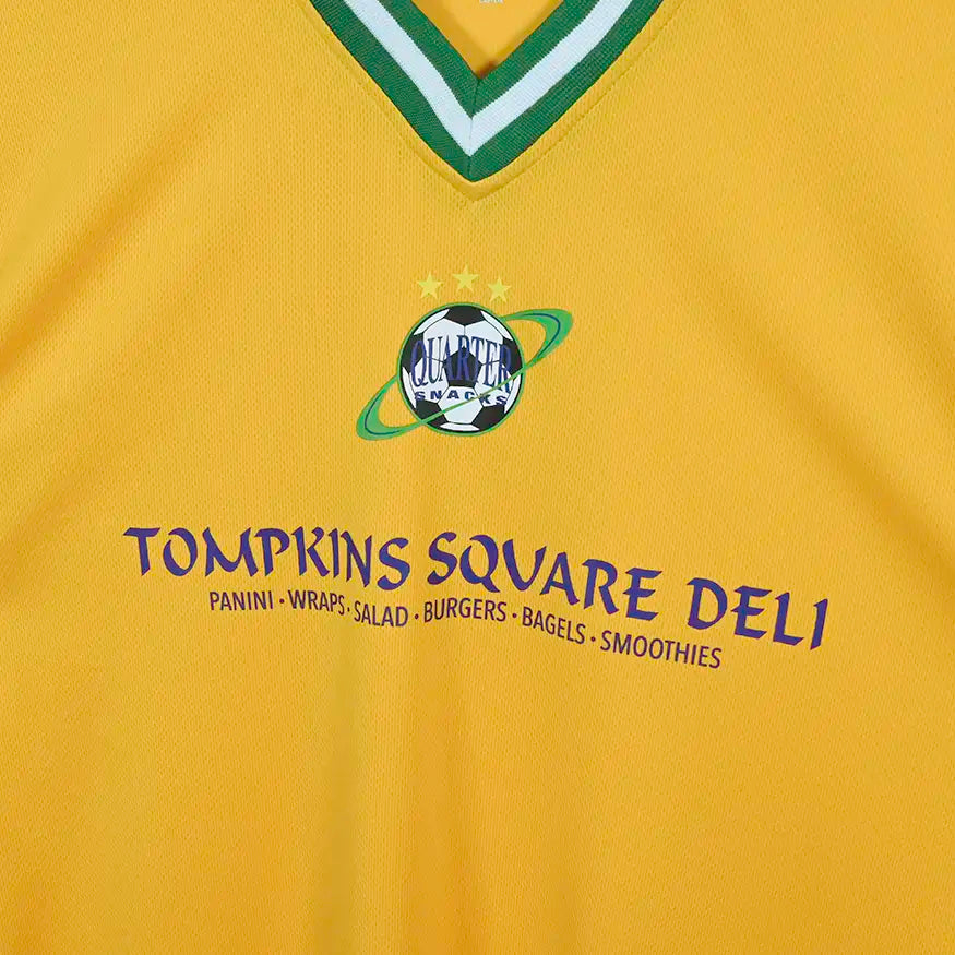 Quartersnacks Deli Soccer Jersey Gold No Comply