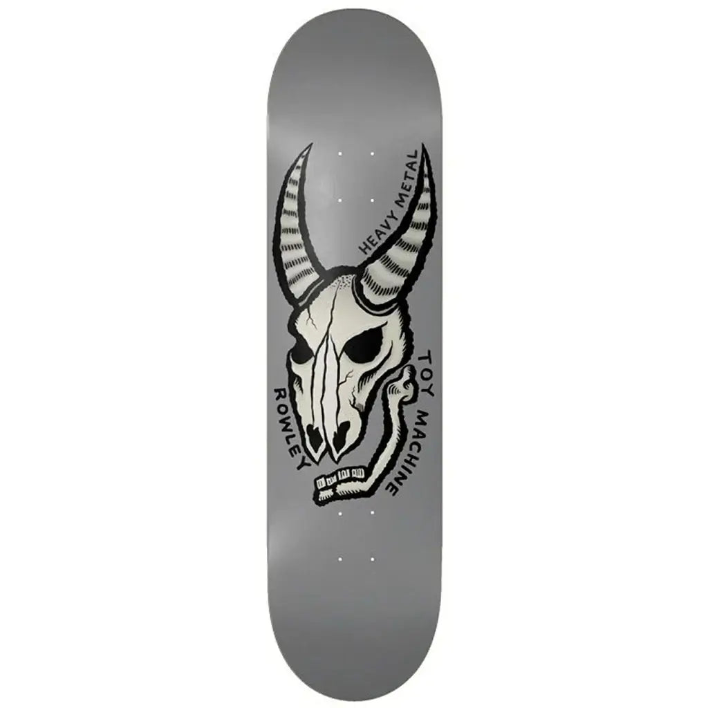 Toy Machine Skateboards Rowley Heavy Metal Deck with skull design, 8.75" x 32", pro model skateboarding deck.