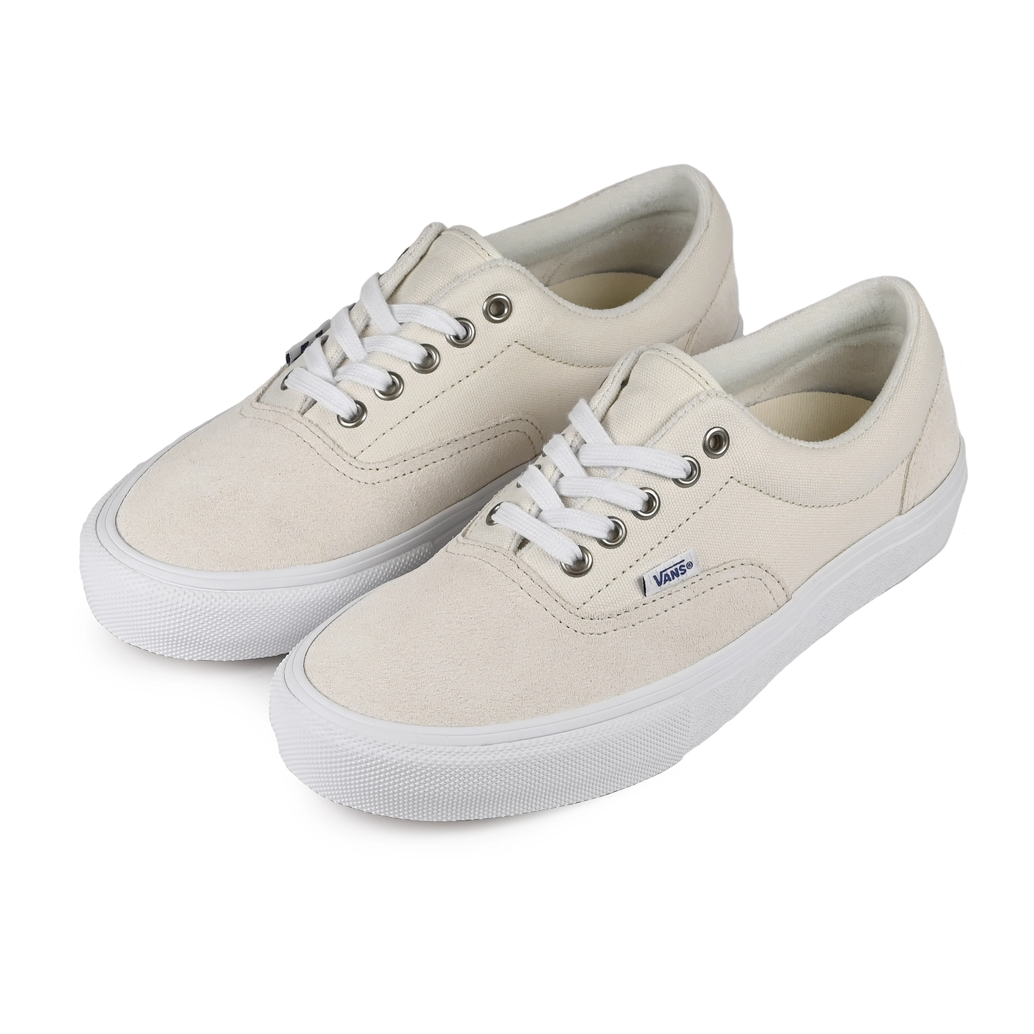 A pair of Marshmallow Vans Skateboarding Skate Era skateboard sneakers on a white background