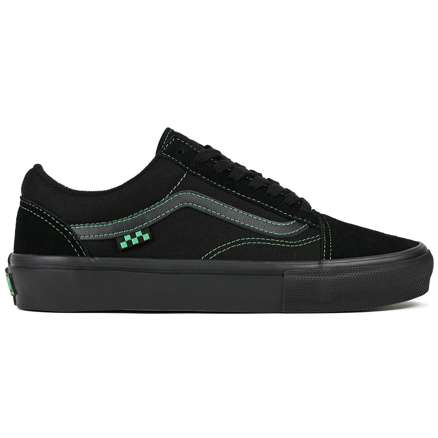 Black Vans Skateboarding Skate Old Skool men's skateboard sneaker on white background