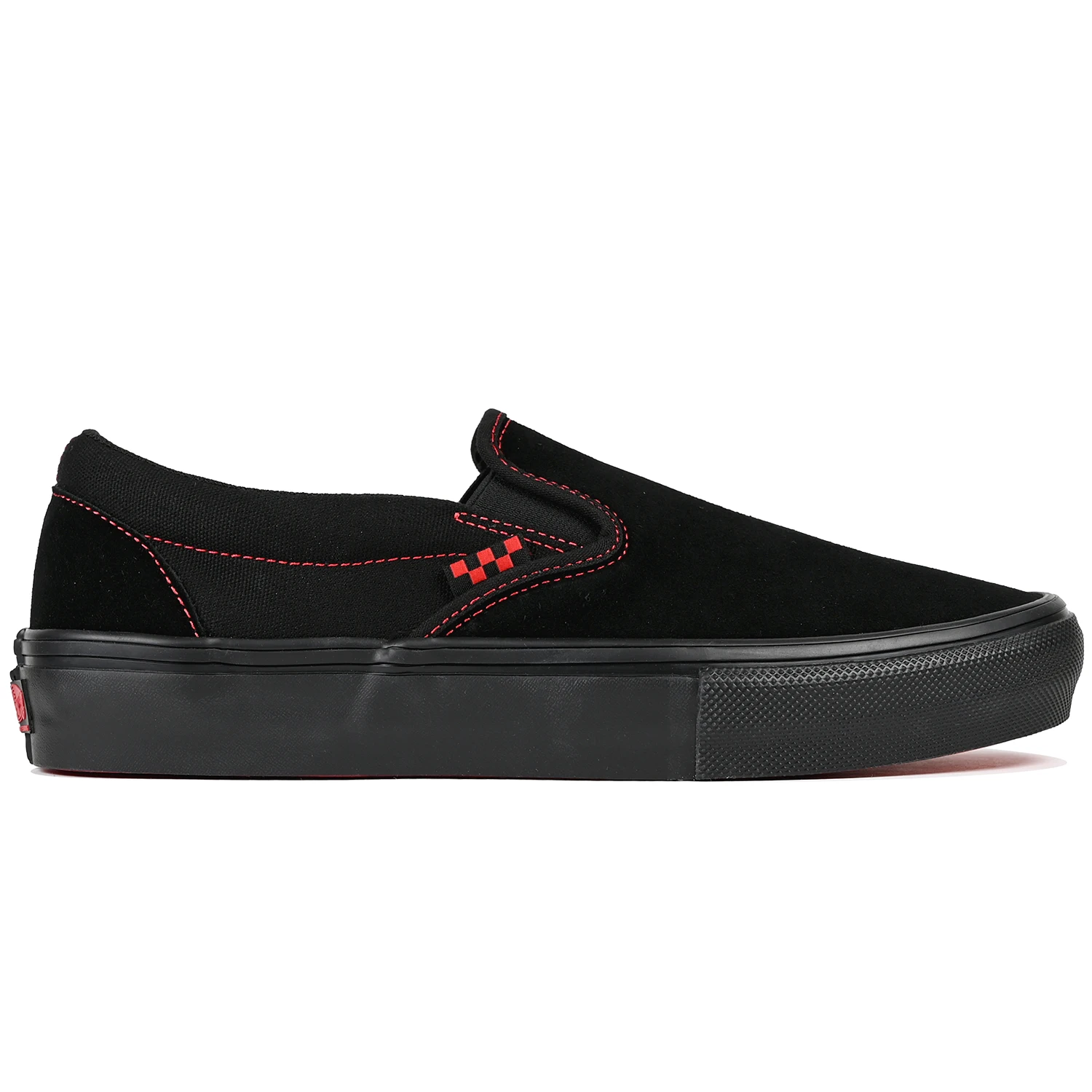 Black Vans Skateboarding Skate Slip-On sneaker on white background
