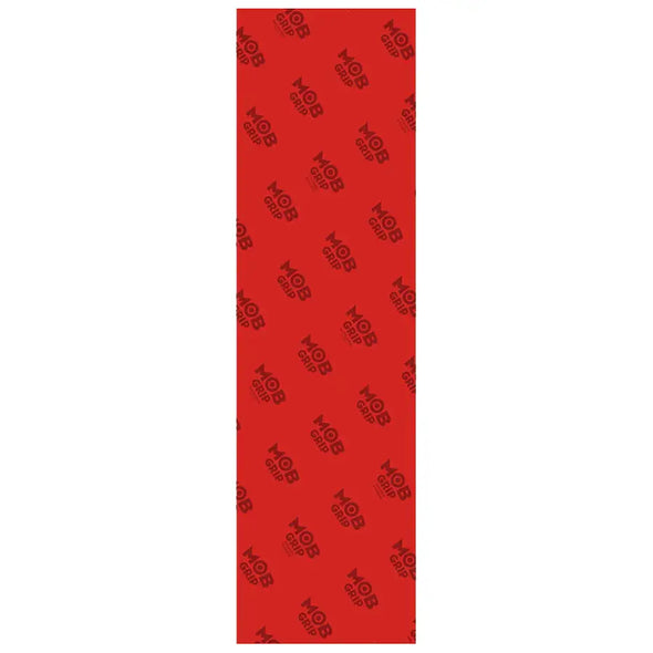 9 inch by 33 inch sheet of clear red Mob Griptape, available at No-Comply Skate Shop in Austin, TX