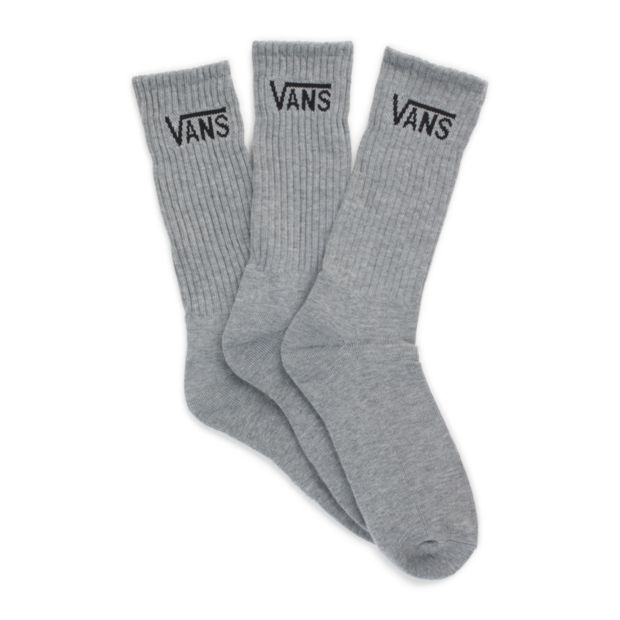 Vans Crew Socks Grey (3 Pack) available at No-Comply Skate Shop in Austin, TX