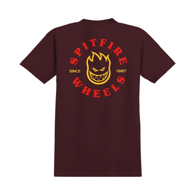 Spitfire Bighead Tee Shirt - Maroon