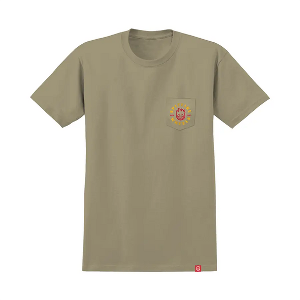 Spitfire Bighead Classic Pocket Tee Shirt - Sand
