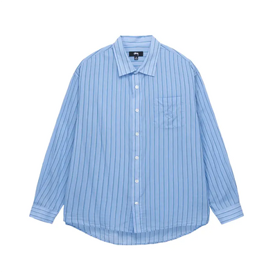 Stüssy Light Weight Classic Shirt - Blue Stripe