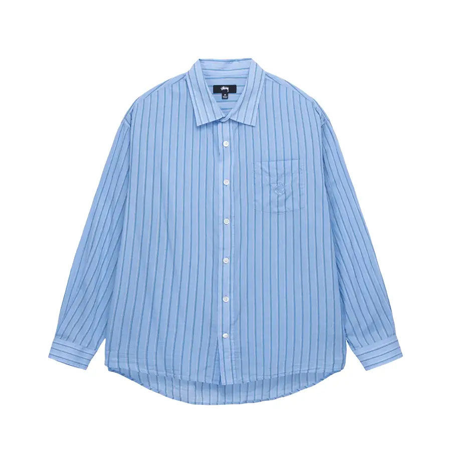 Stüssy Light Weight Classic Shirt - Blue Stripe