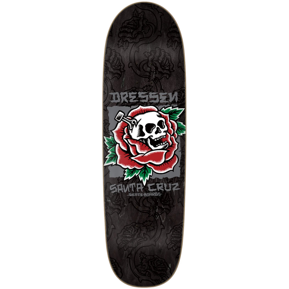 Santa Cruz Skateboards Dressen Skull Rose Shaped Deck 9.25 | No