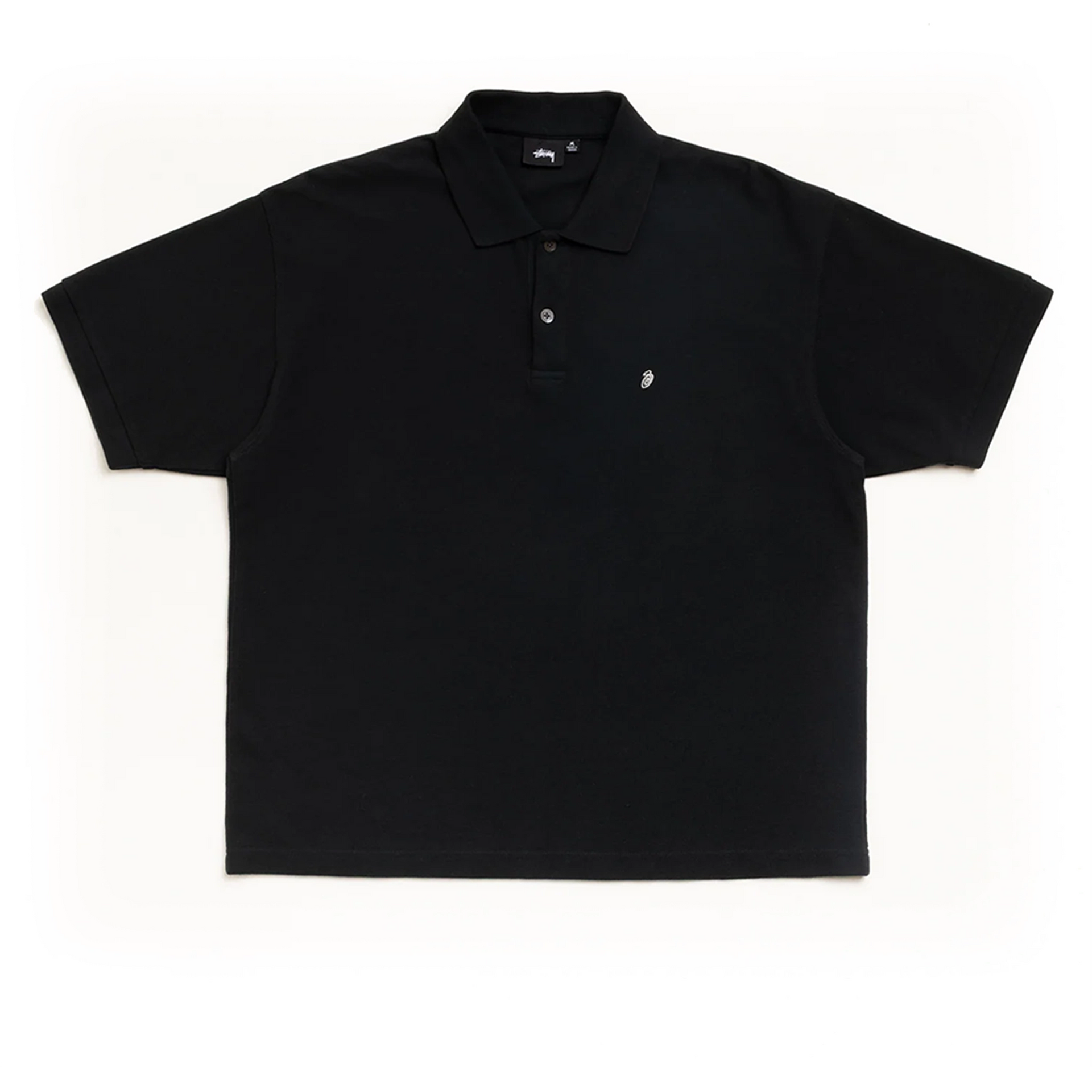 STUSSY PIGMENT DYED PIQUE POLO Sサイズ　ブラック Stüssy Pigment Classic Pique Polo Shirt - Black – No-Comply Skateshop