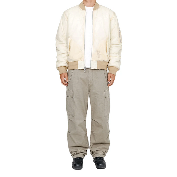 Stüssy Quilted Bomber Waxed Jacket - Cream