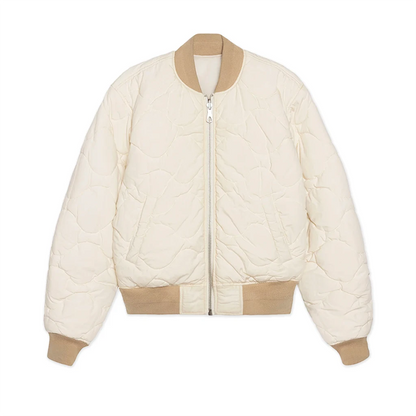 Stüssy Quilted Bomber Waxed Jacket - Cream