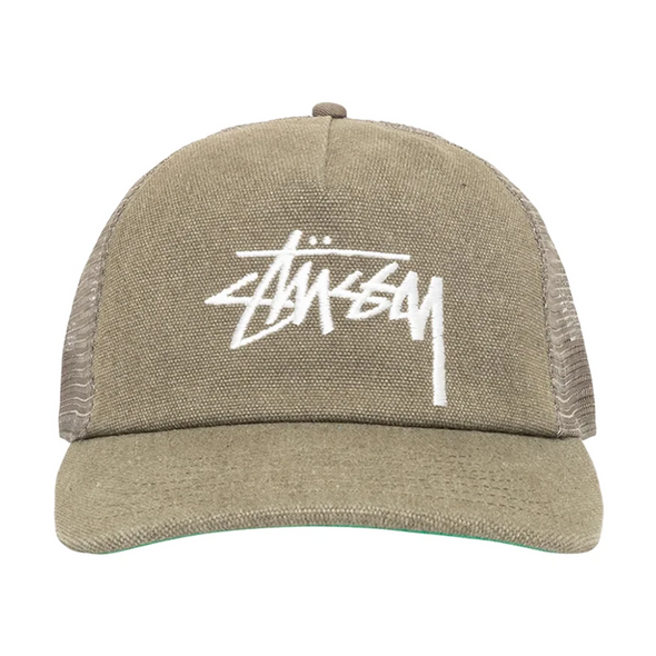 Stüssy Mid Depth Stock Mesh Hat - Army Green