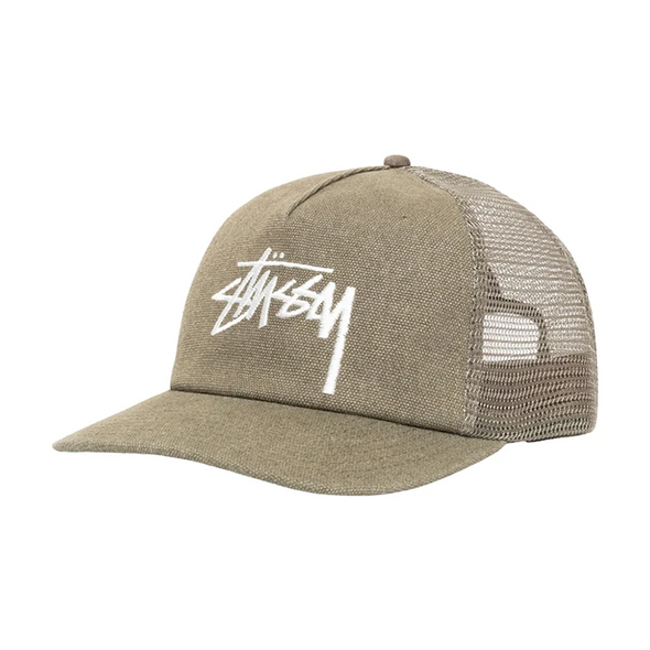 Stüssy Mid Depth Stock Mesh Hat - Army Green