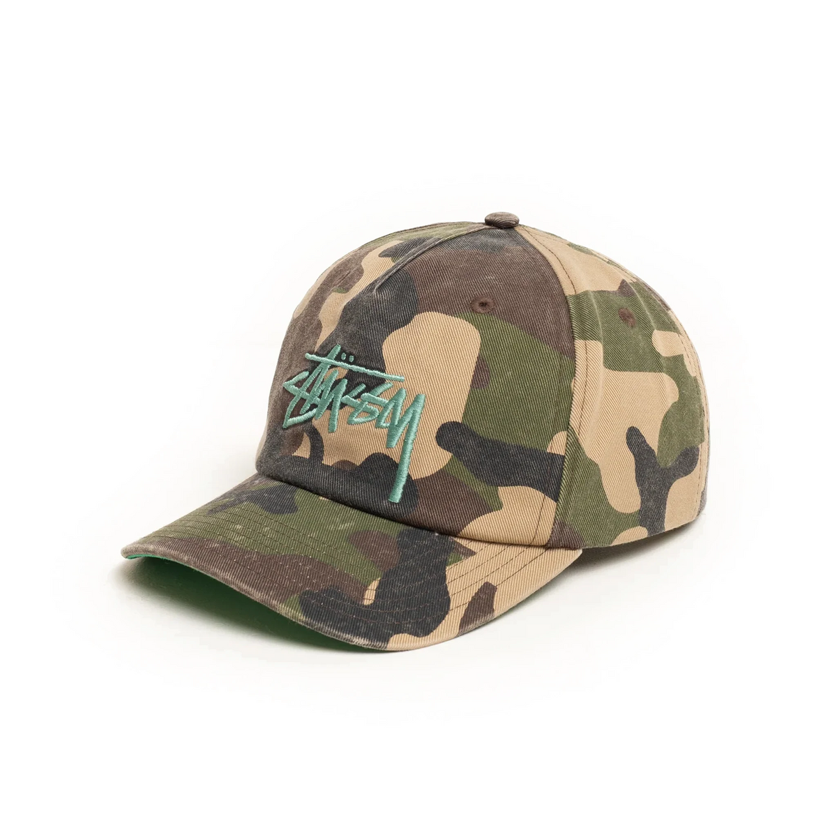 Stüssy Big Stock Mid Depth Hat - Woodland Camo | No-Comply Skateshop