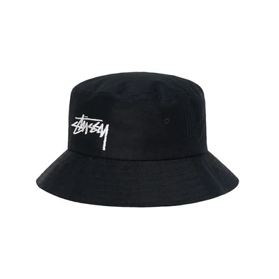 Stüssy Big Stock Logo Bucket Hat - Black