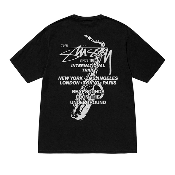 Stüssy Beat Sounds Pigment Dyed Tee Shirt - Black