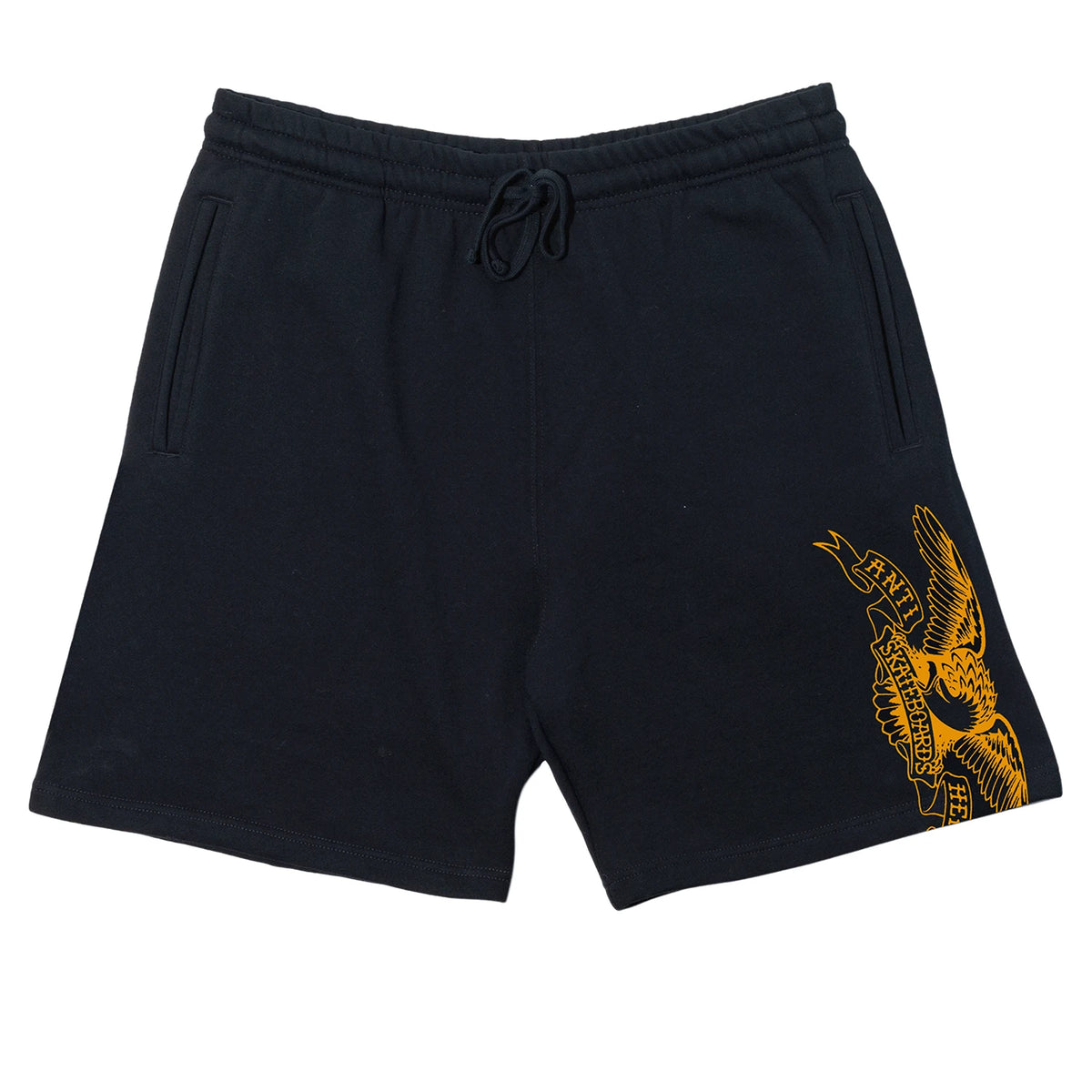 Anti Hero Skateboards Basic Eagle Sweat Skate Short - Black Yellow