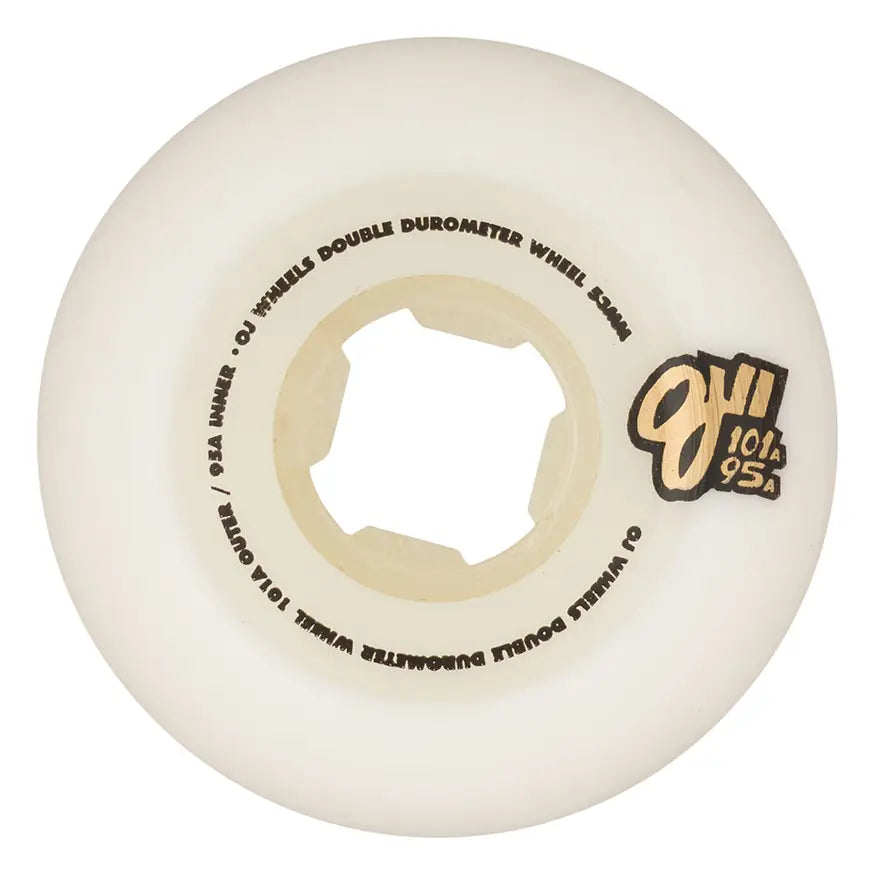新品　OJ wheels DOUBLE DURO 54mm 101A 95A 54mm / 101-95A Team White Gum | Double Duro | OJ Skateboard Wheels
