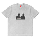 Gray Metalwood Studio Attest t-shirt with black silhouette graphic and 'ACE WITNESSES' text on a white background