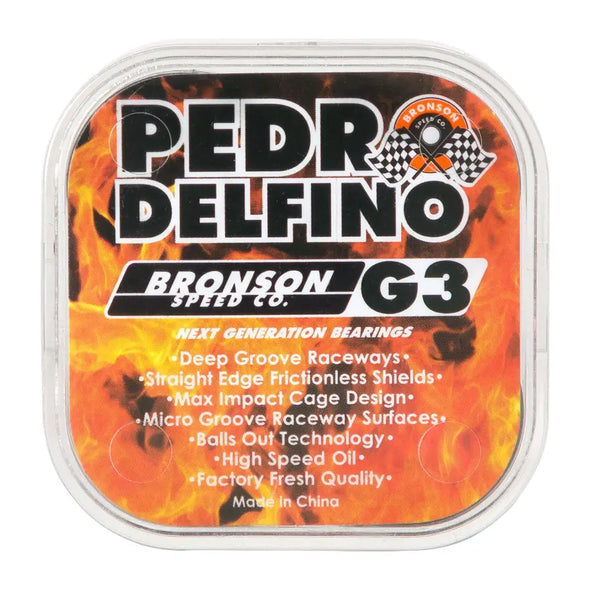 Bronson Speed Co. Pedro Delfino Pro G3 Skateboard Bearings - 8 Pack