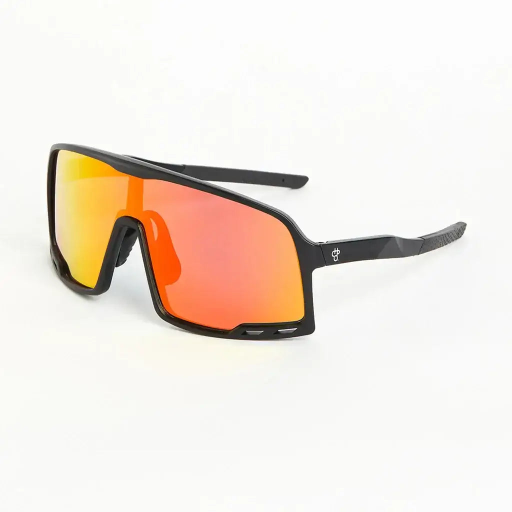 CHPO Henrik Sunglasses in black with oversized matte frame and polarized lens, perfect for outdoor activities.