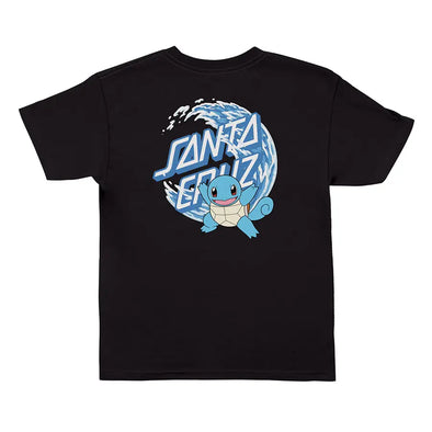 Camiseta juvenil Santa Cruz Skateboards x Pokémon Agua Tipo 1 - Negra