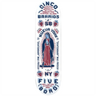 5Boro skateboards Cinco Barrios white skateboard deck on a white background