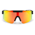 CHPO Brand Luca Sunglasses in Black with polarized rainbow lenses, lightweight, oversized frame designed for outdoor activities.