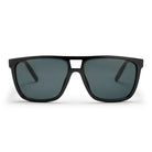 Black CHPO Siljan sunglasses with black lenses, designed in Sweden, made from recycled plastic.