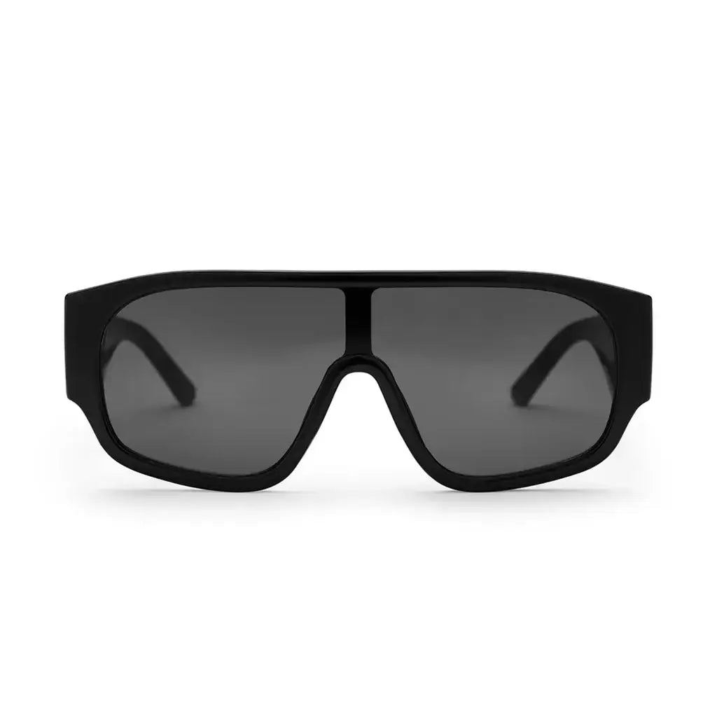 CHPO Brand Prenzlauer Sunglasses in Black, featuring a bold recycled plastic frame and sleek design.