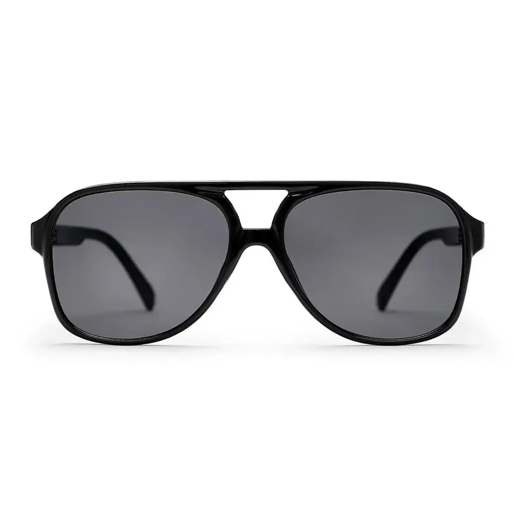 CHPO Brand Dallas Sunglasses in black, featuring a recycled plastic frame and dark lenses, designed in Sweden.