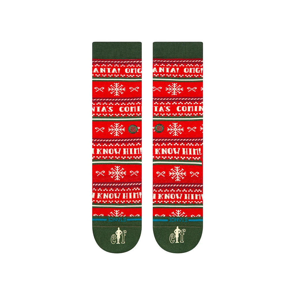 Stance x Elf I Know Him Crew Socks - Red