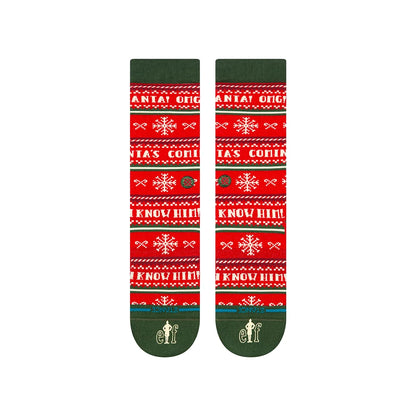 Stance x Elf I Know Him Crew Socks - Red