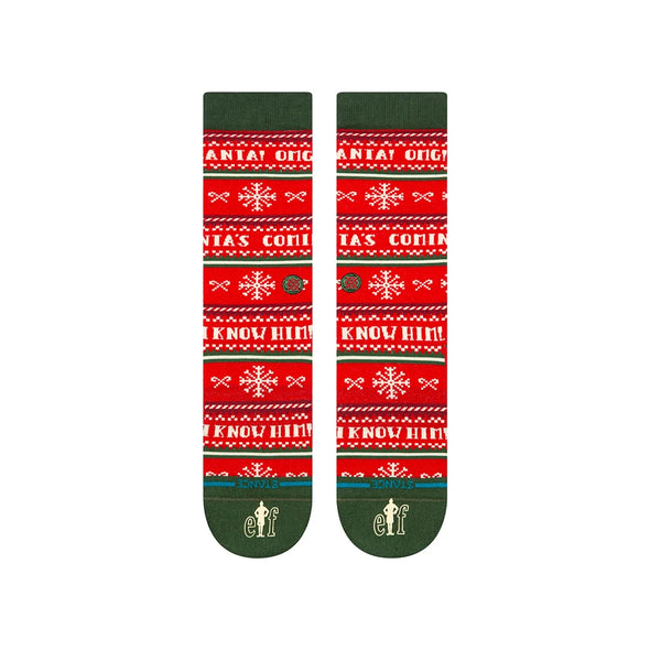 Stance x Elf I Know Him Crew Socks - Red