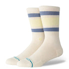 Stance Boyd Street Crew Socks in Butter with classic crew height and medium cushion, featuring a combed cotton blend.