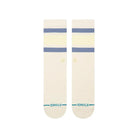 Stance Boyd Street Crew Socks in butter color with blue stripes, made from cotton blend for comfort.