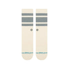 Stance Boyd Street Crew Socks in Canvas - Classic crew height, medium cushion, cotton blend with gray stripes.