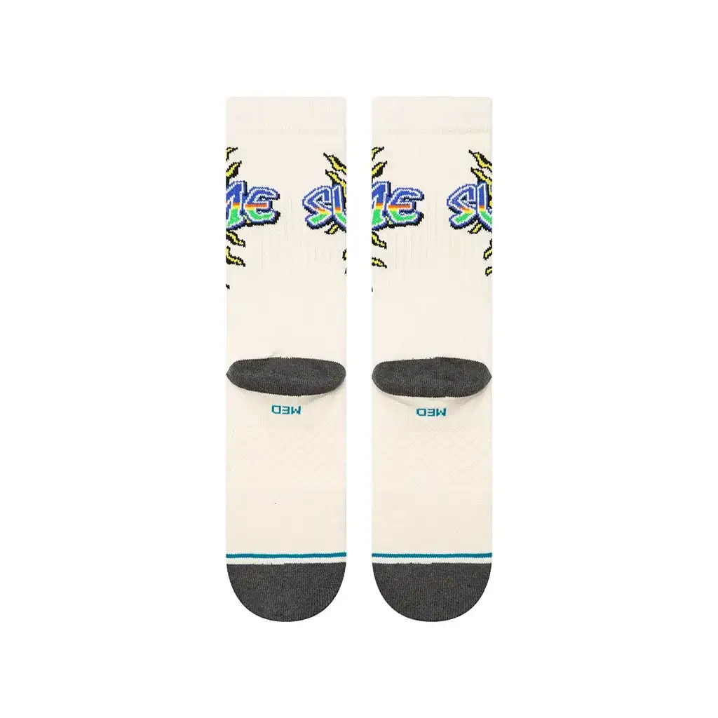 Stance Sublime Crew Socks in canvas with medium cushion, featuring colorful 'Sublime' design and classic crew height.