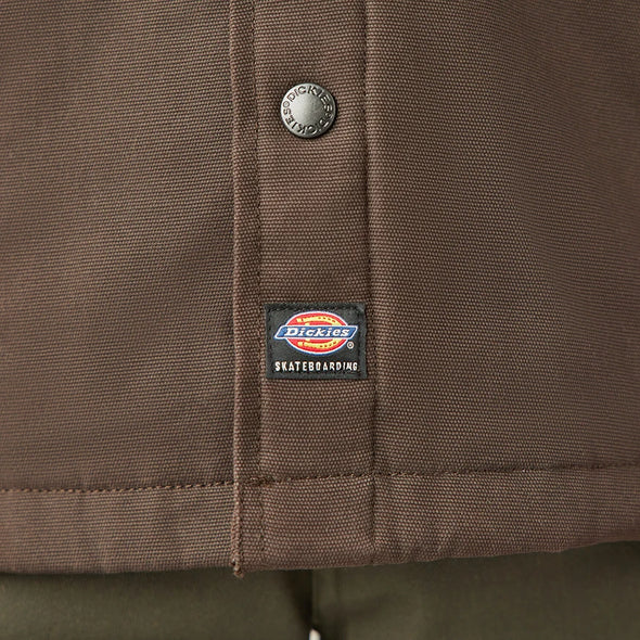 Dickies Skateboarding Heavyweight Lined Duck Snap Shirt Jacket - Dark Brown