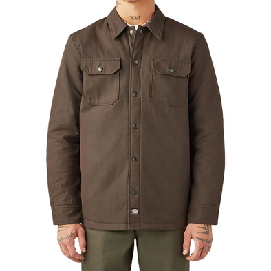 Dickies Skateboarding Heavyweight Lined Duck Snap Shirt Jacket - Dark Brown